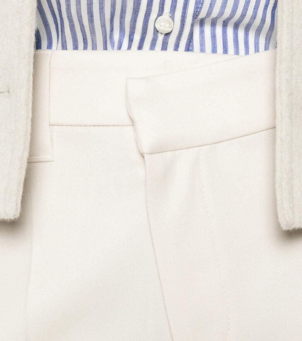 White Flat Front Pants 5