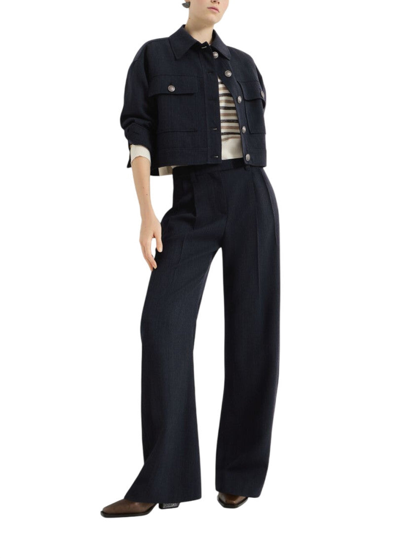 Black Tailored Pleated Pants 1