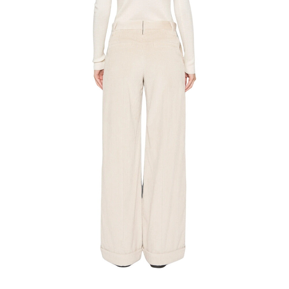 Off White Regular Flat Front Pants 3