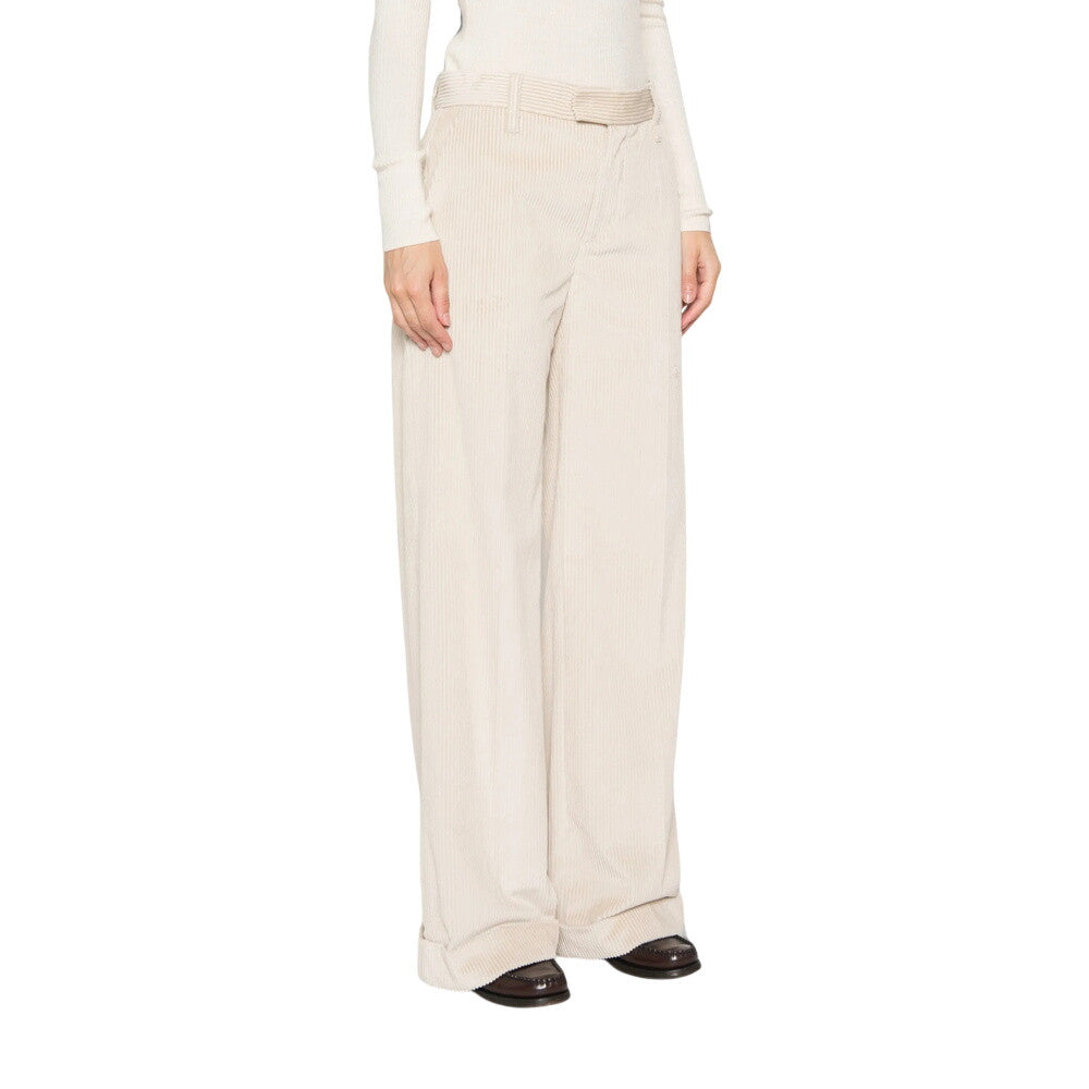 Off White Regular Flat Front Pants 4