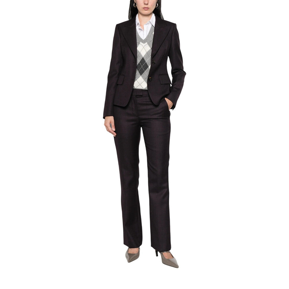 Dark Brown Tailored Flat Front Pant 4