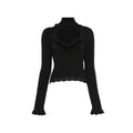 Black Solid Turtle Neck T-Shirt 1