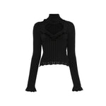 Black Solid Turtle Neck T-Shirt 1