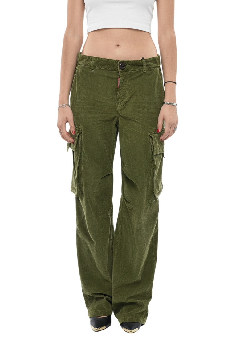 Green Loose Cargos Pants 1