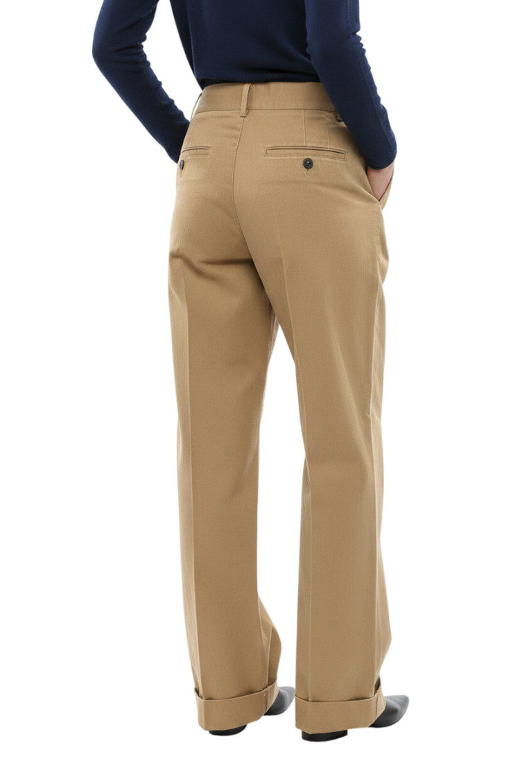 Beige Loose Pleated Pants 2