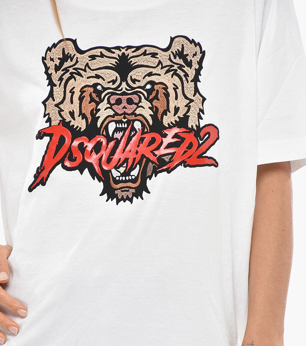 White Graphic Crew Neck T-Shirt 3