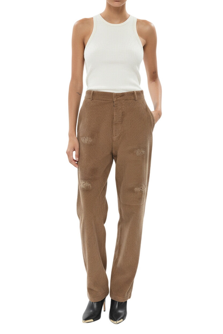 Brown Flat Front Pants 1