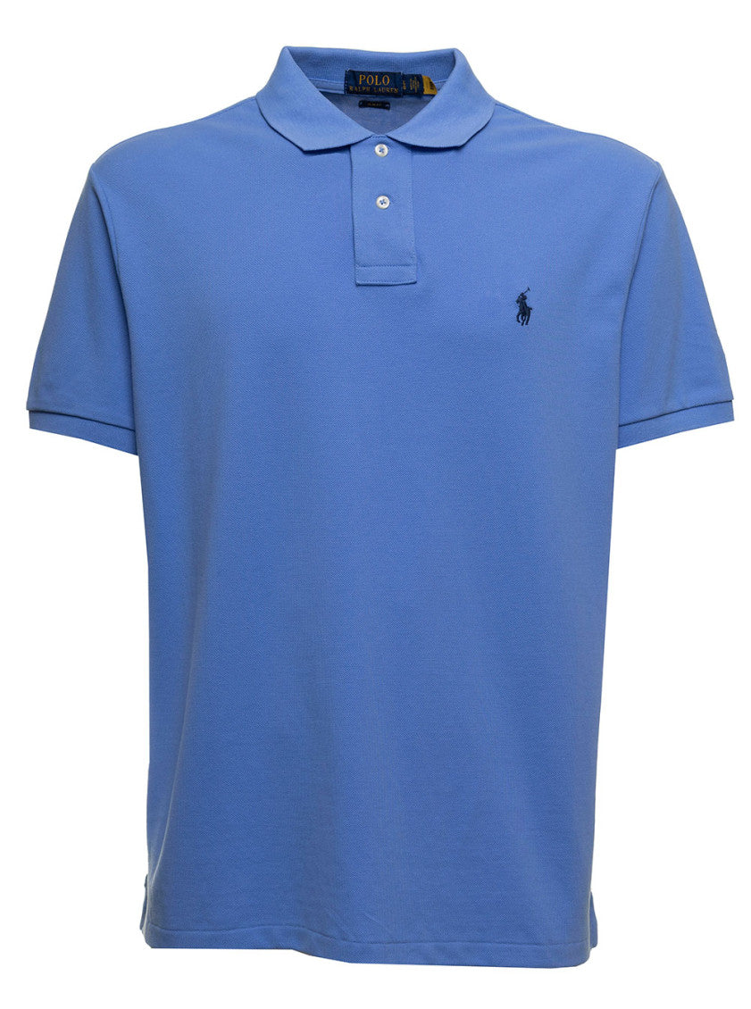 Blue Pony Embroidery Polo Shirt 1
