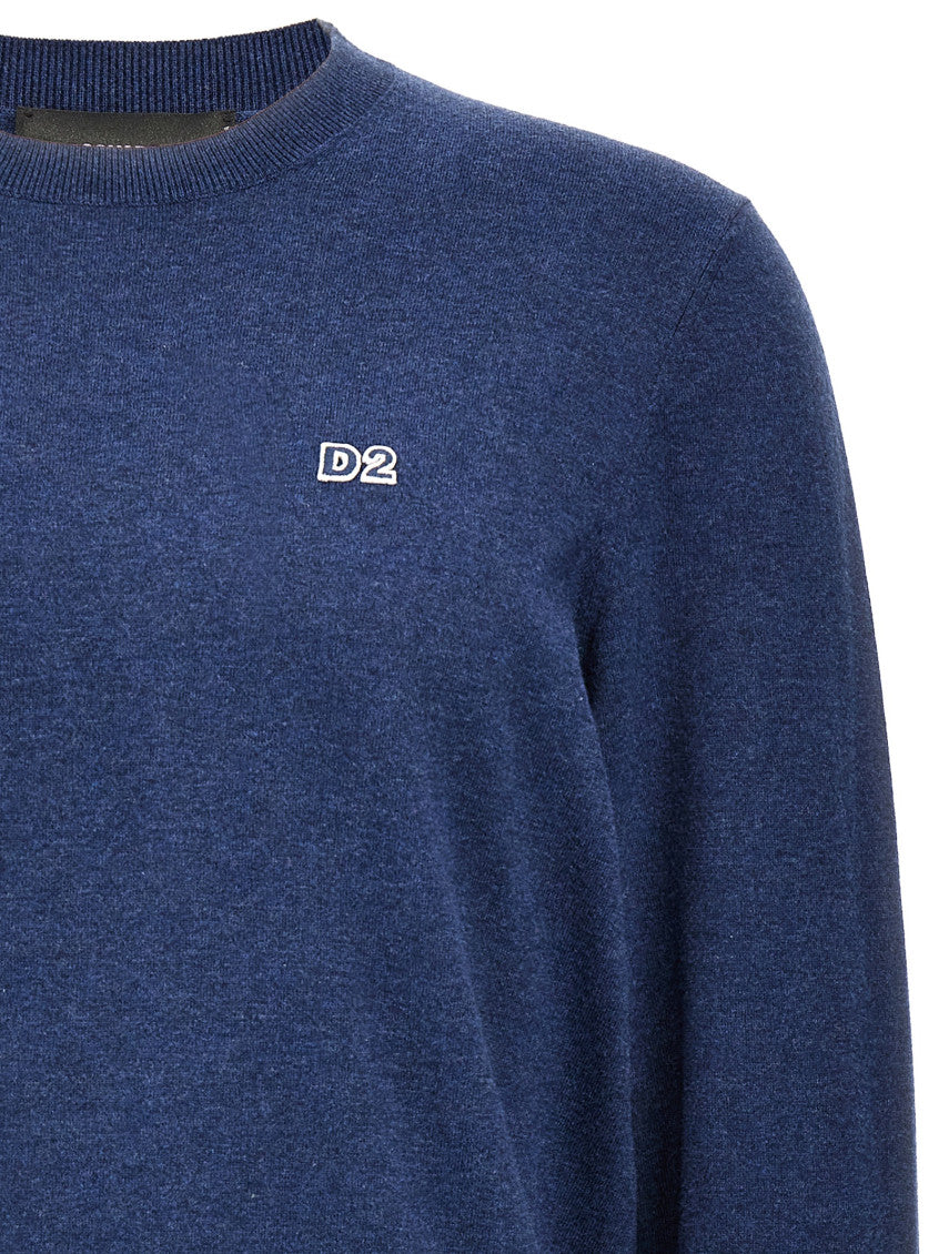 Blue 'Crewneck' sweater 3