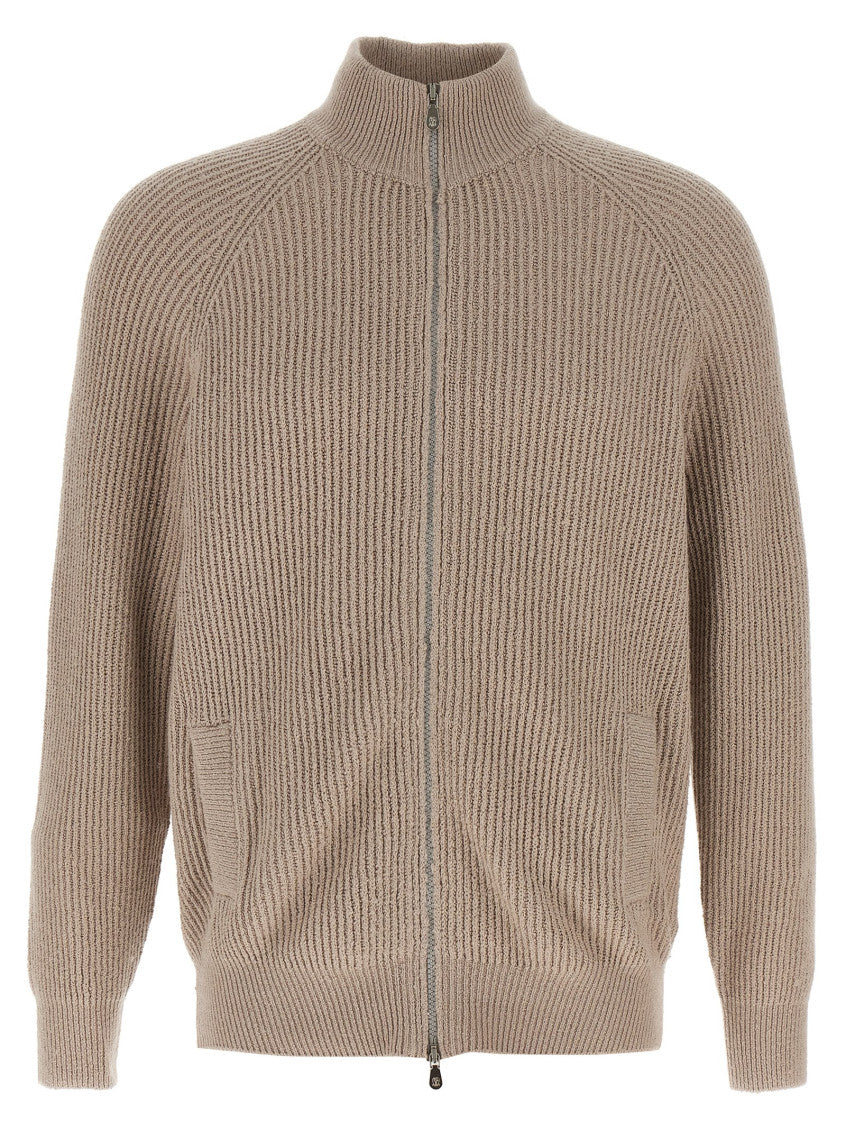 Beige Zip cardigan 1
