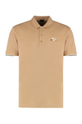 Beige Striped Logo Polo 1
