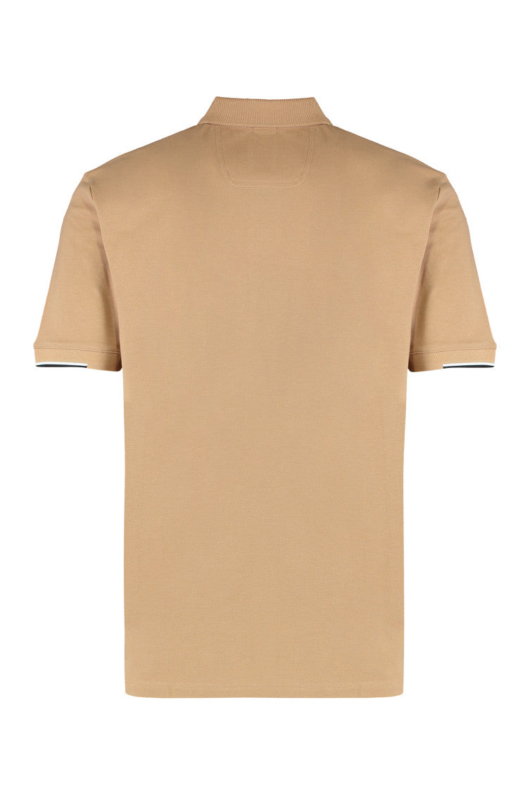 Beige Striped Logo Polo 2