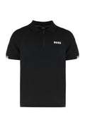 Black Zipped Logo Polo 1