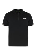 Black Zipped Logo Polo 1
