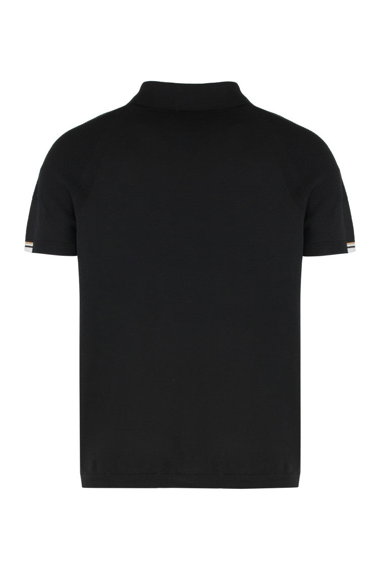 Black Zipped Logo Polo 2