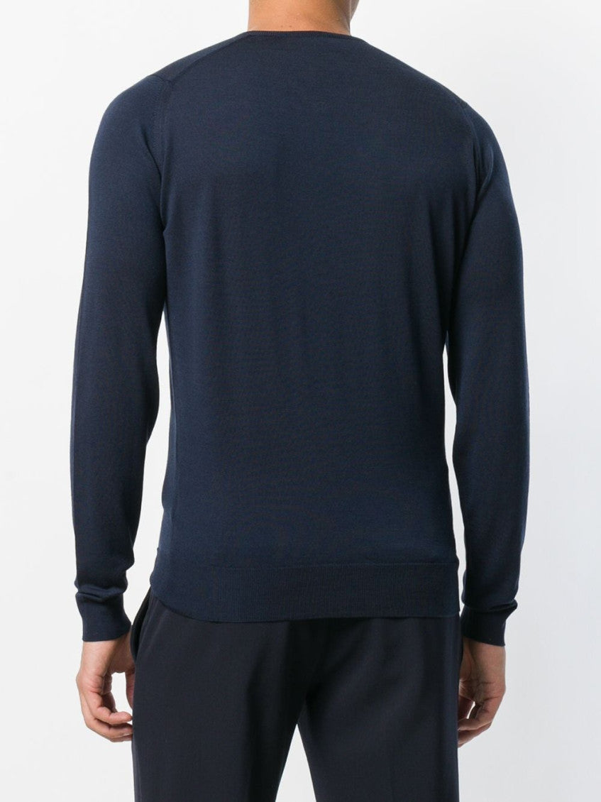 Navy Blue V-neck Sweater 4