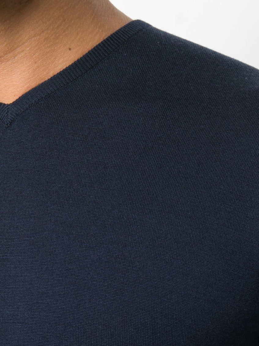 Navy Blue V-neck Sweater 5