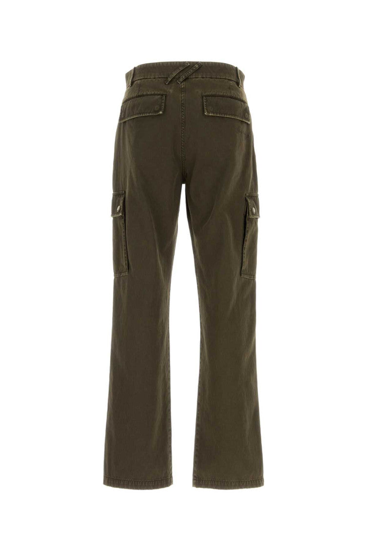 Army green cotton cargo pant  2