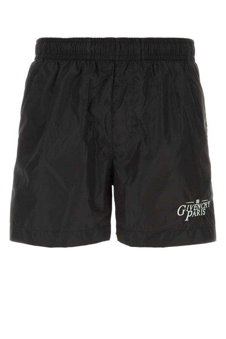 Black nylon swimming shorts 1