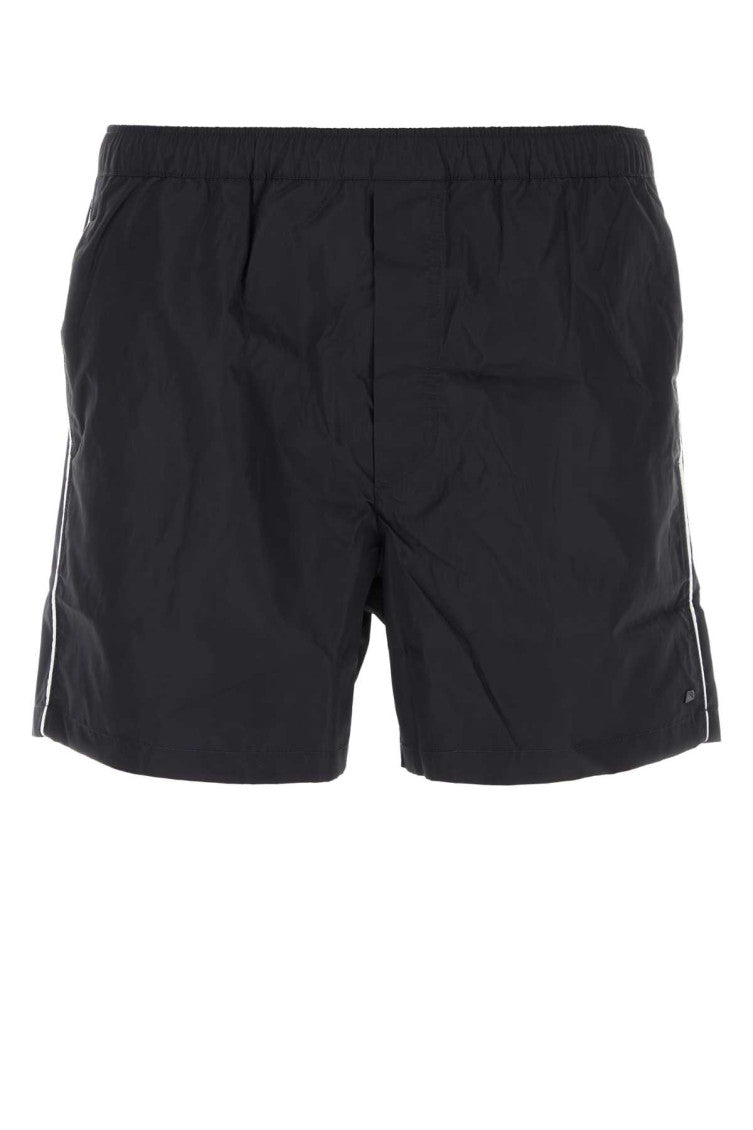 Midnight blue nylon swimming shorts 1