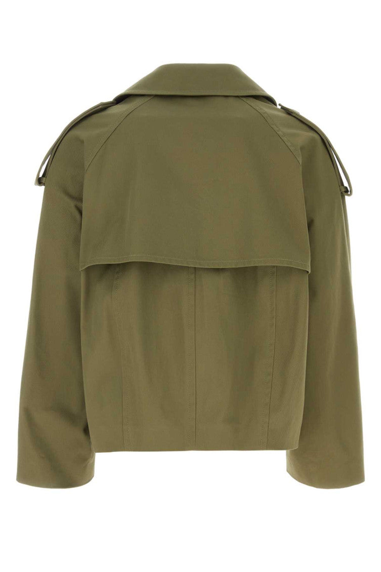 Green cotton trench coat 2