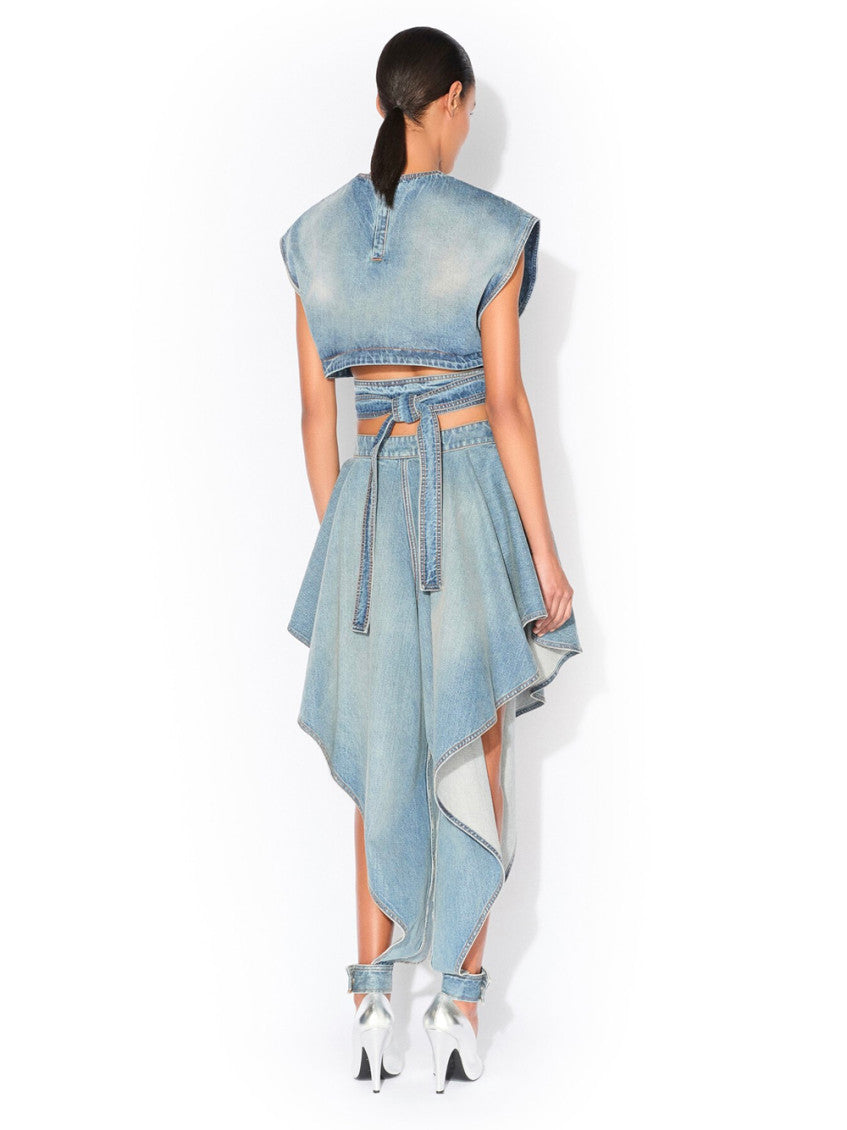 Light Blue Denim Belted Top 4