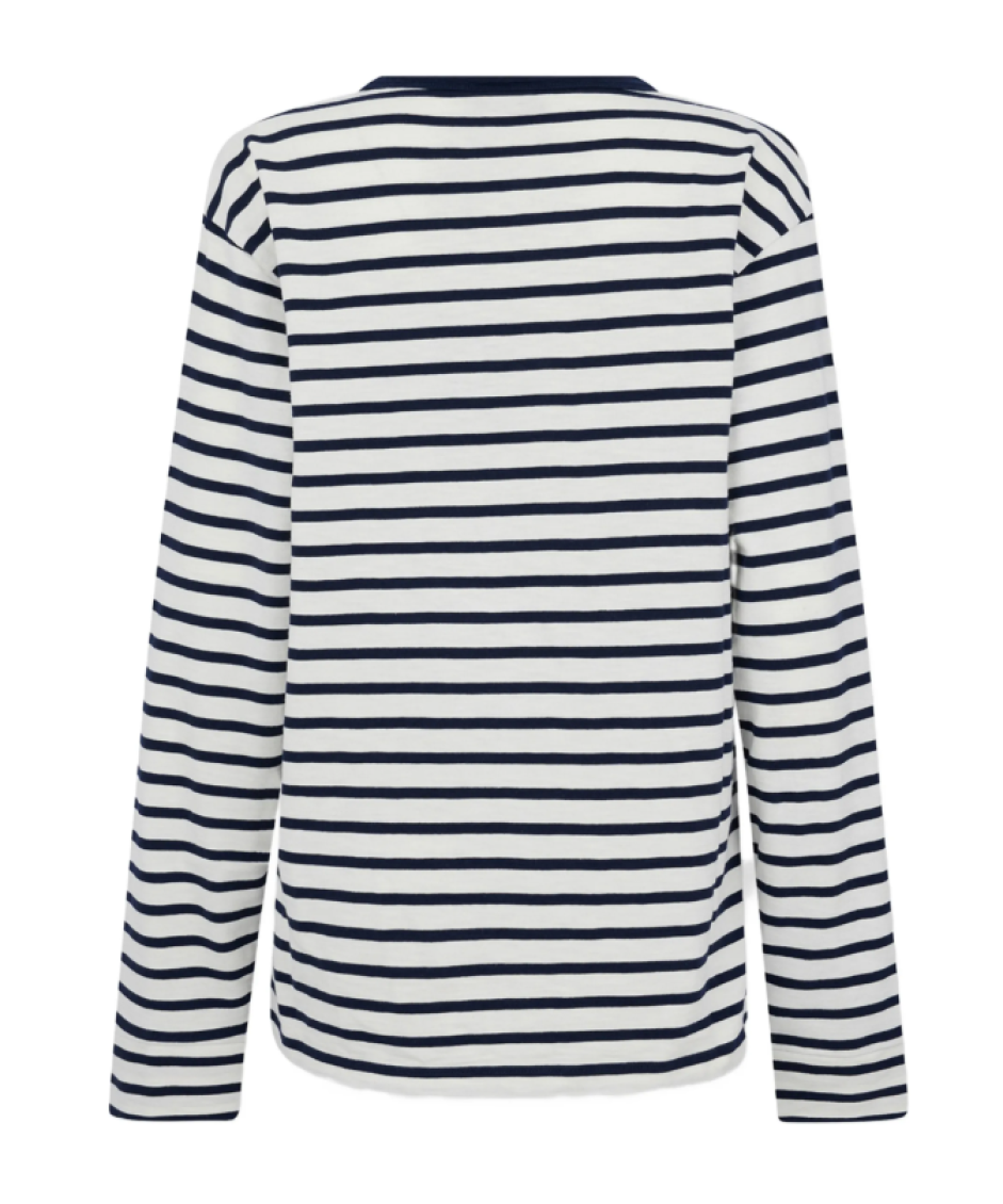 Black Crew Neck Stripes Logo T-Shirt 2
