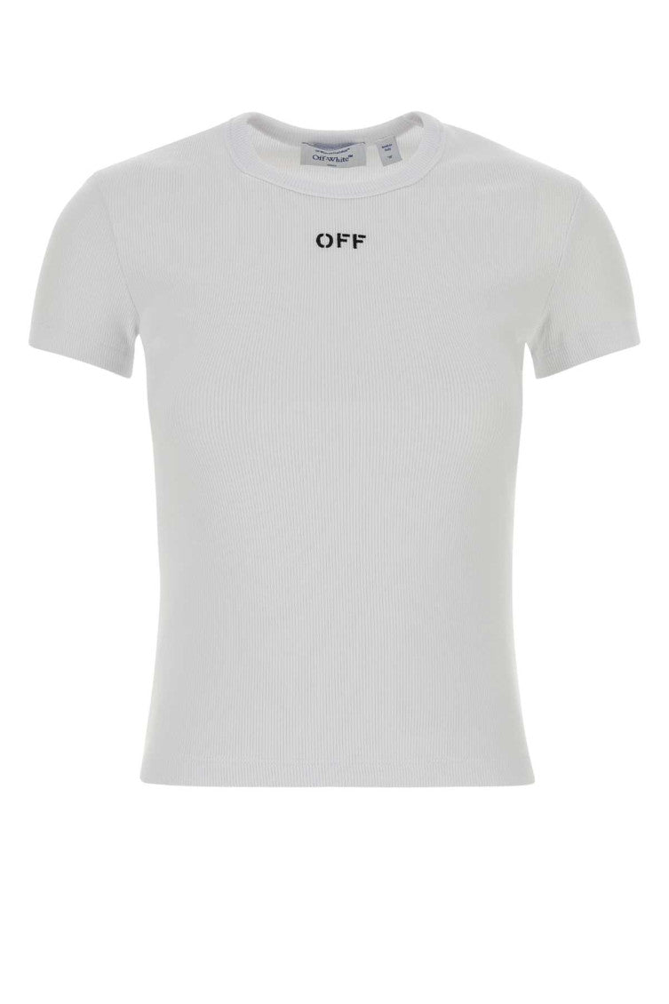 White Crew Neck Logo T-Shirt 1