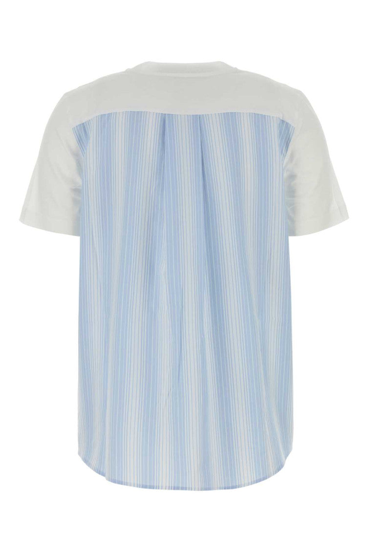 White Crew Neck Stripes T-Shirt 2