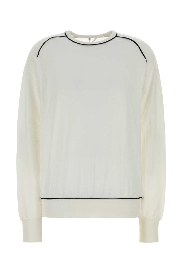 White Round Neck Full Sleeves T-Shirt 1