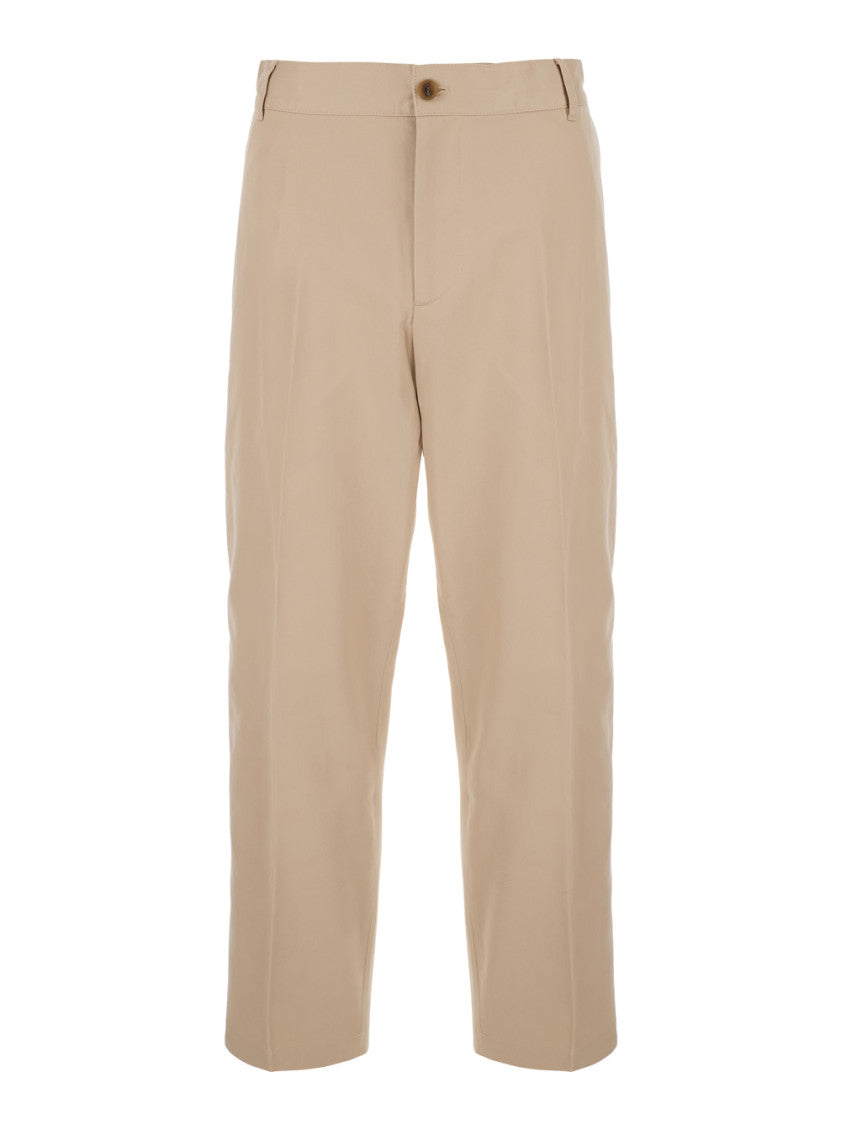Beige Straight Pants 1