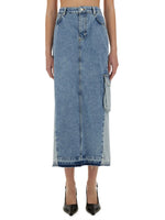 Denim Solid Midi Skirt 1