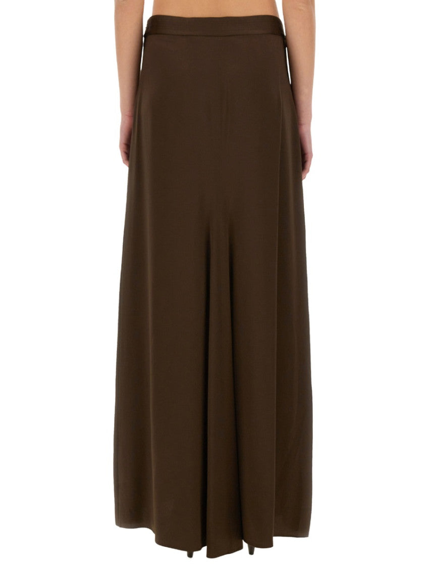 Brown Solid Maxi Skirt 2
