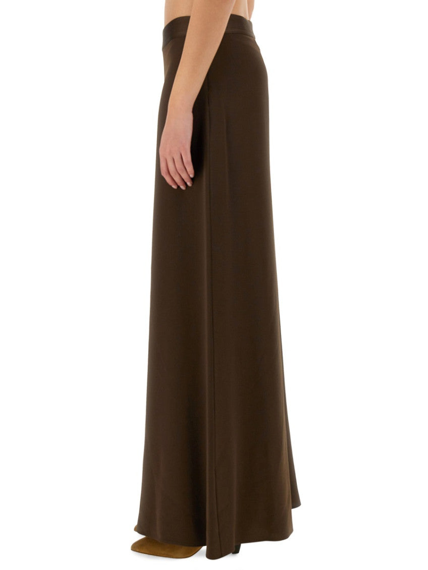 Brown Solid Maxi Skirt 3