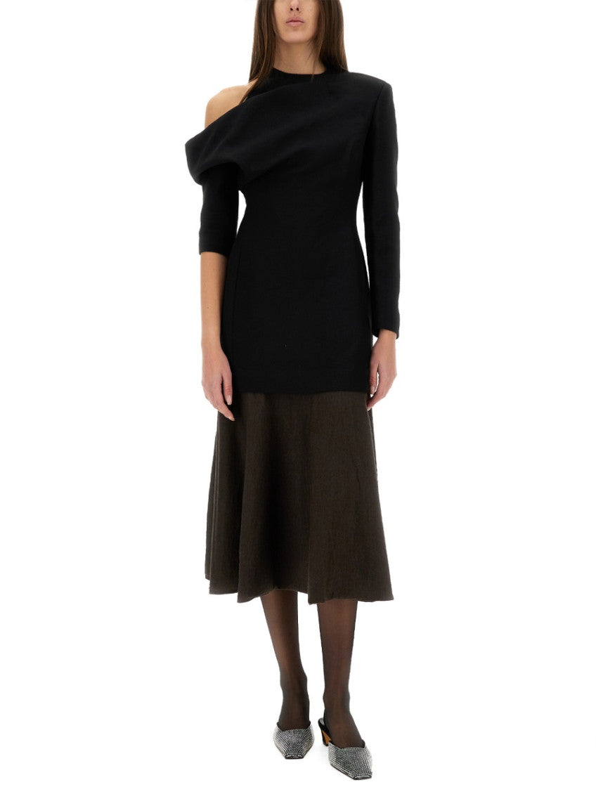 Brown Solid Midi Skirt 4