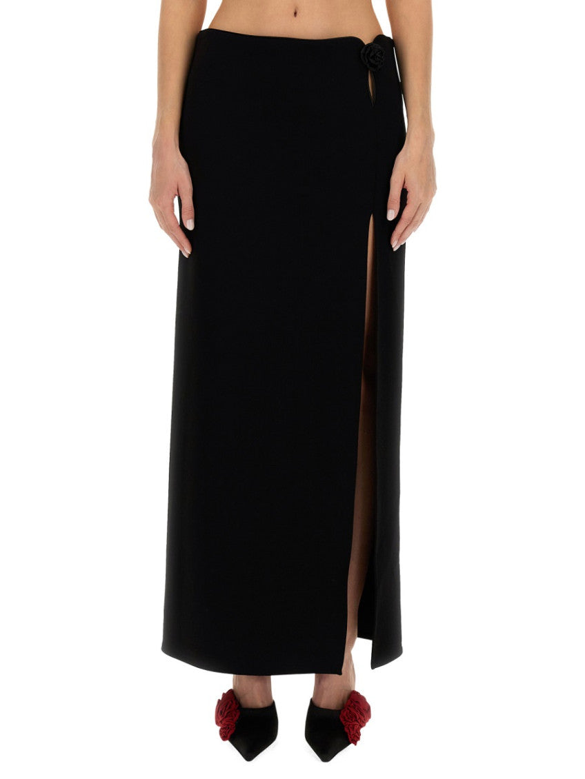 Black Solid Maxi Skirt 1
