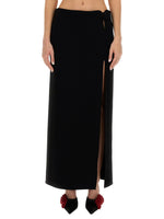 Black Solid Maxi Skirt 1