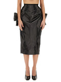 Black Solid Midi Skirt 1