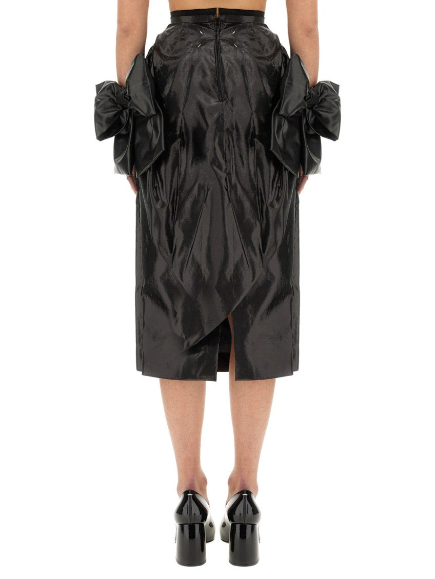 Black Solid Midi Skirt 2