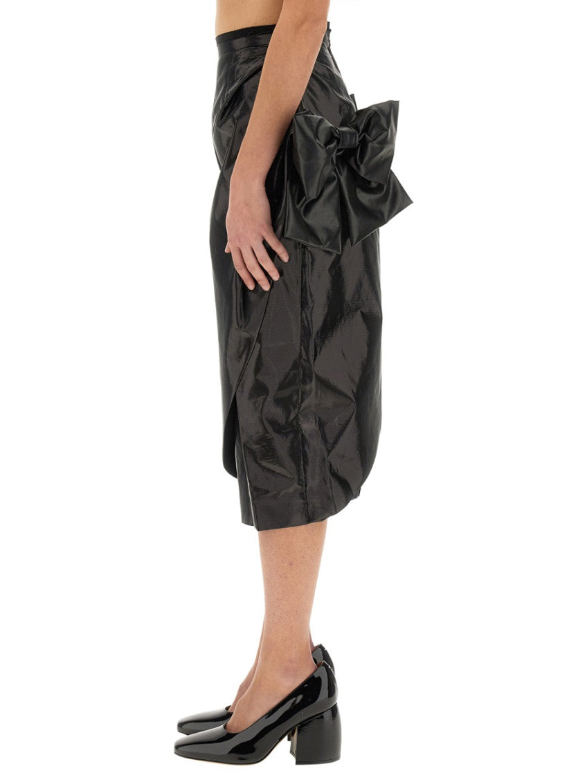 Black Solid Midi Skirt 3