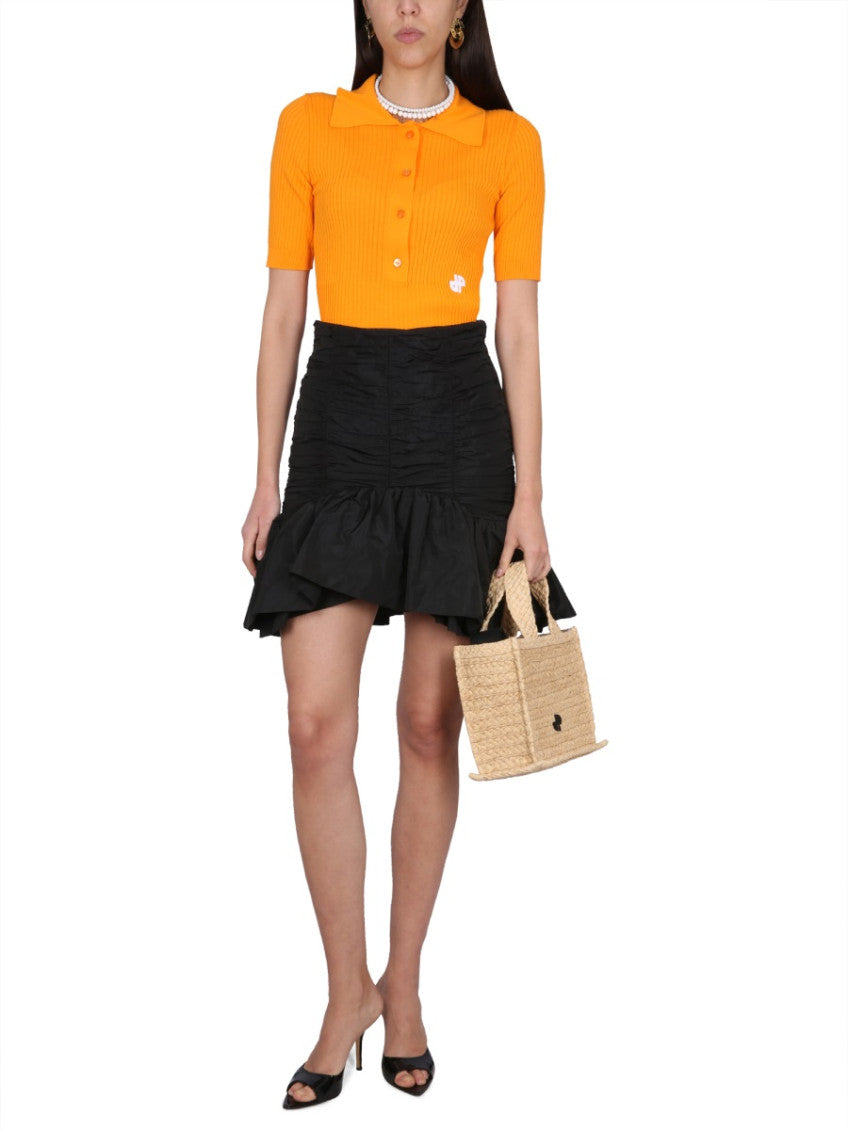 Black Textured Mini Skirt 4