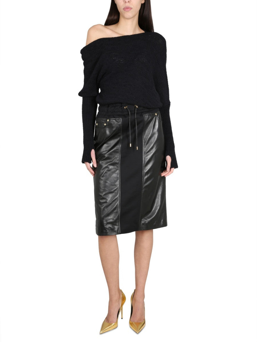 Black Solid Midi Skirt 4