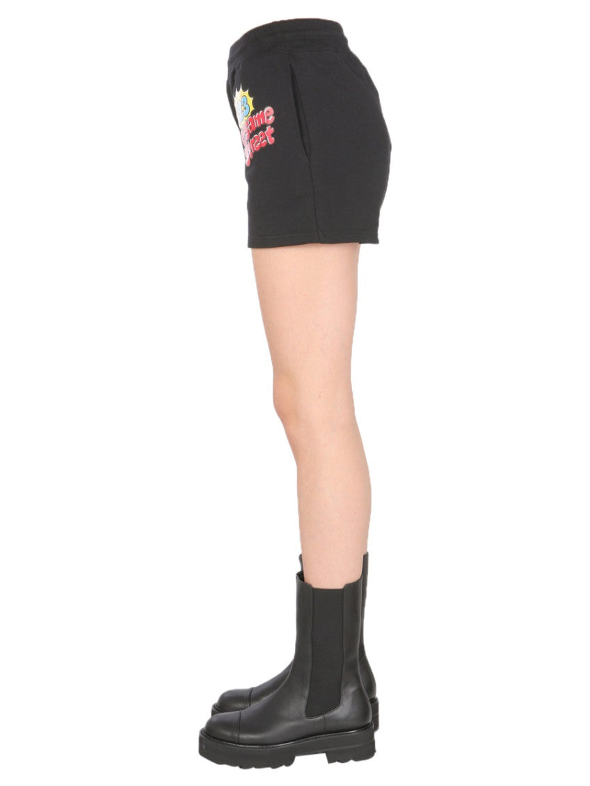 Black Graphic Shorts 3