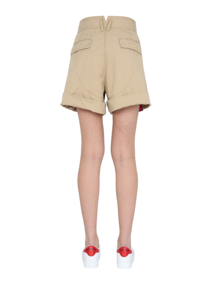 Beige Solid Shorts 2