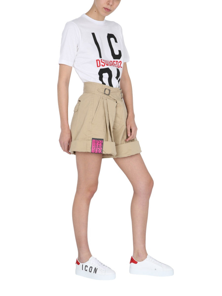 Beige Solid Shorts 3