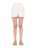 Beige Solid Shorts 1