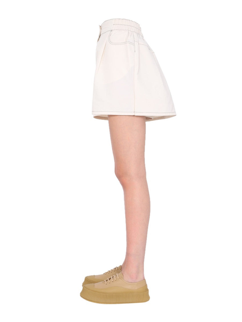 Beige Solid Shorts 2