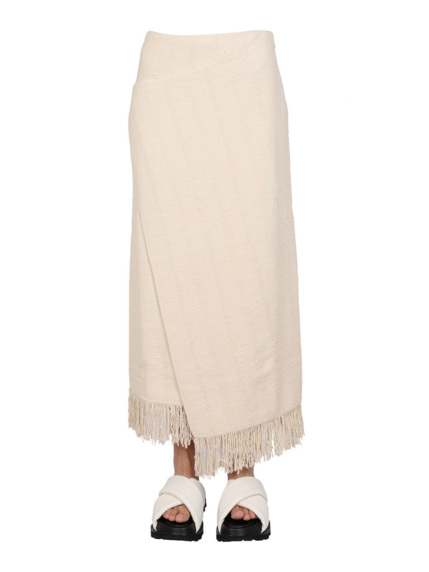 Light Brown Solid Maxi Skirt 1