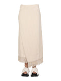 Light Brown Solid Maxi Skirt 1