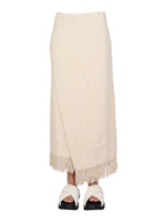 Light Brown Solid Maxi Skirt 1